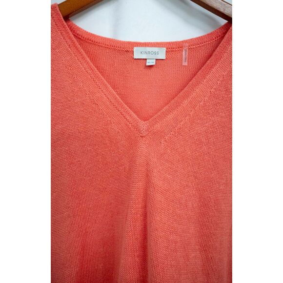 Kinross Orange V-Neck Sweater Soft Knit - Picture 7 of 9